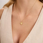 H Letter Diamond Heart Initial Necklace