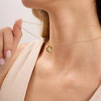 H Letter Diamond Heart Initial Necklace