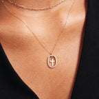 Halo Cross Pendant Necklace
