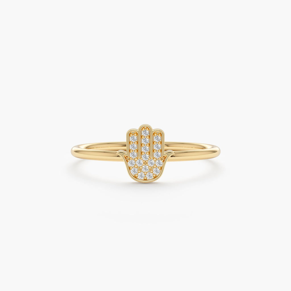 Hamsa Hand Diamond Ring