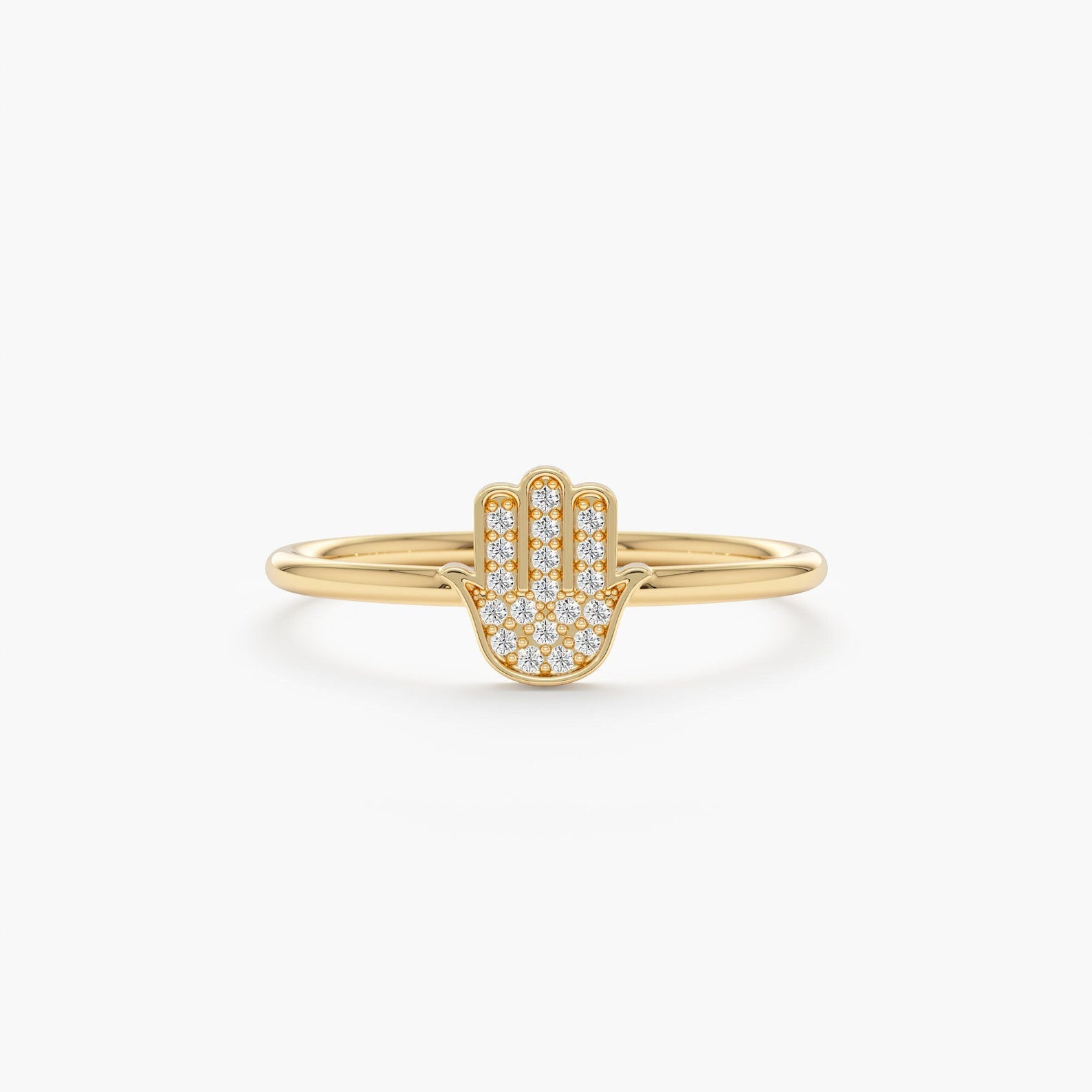 Hamsa Hand Diamond Ring