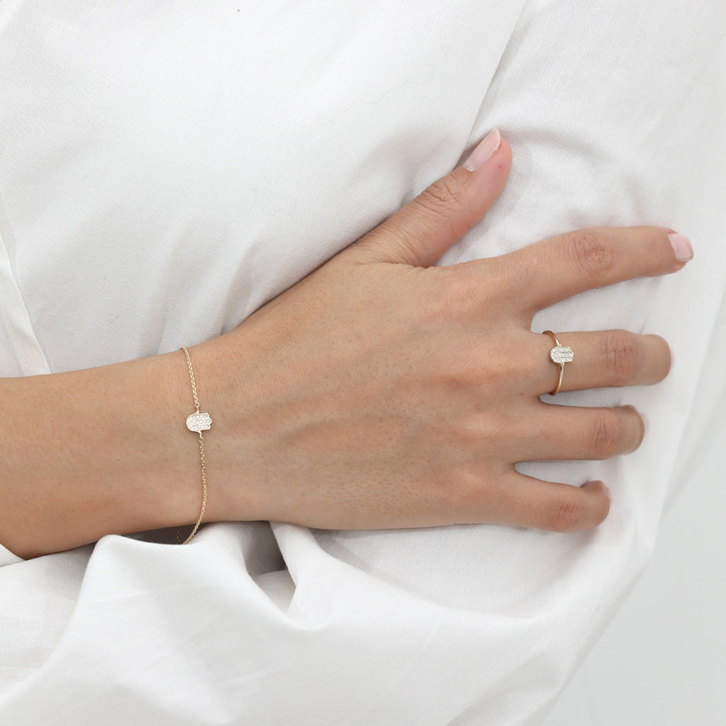 Hamsa Hand Diamond Ring
