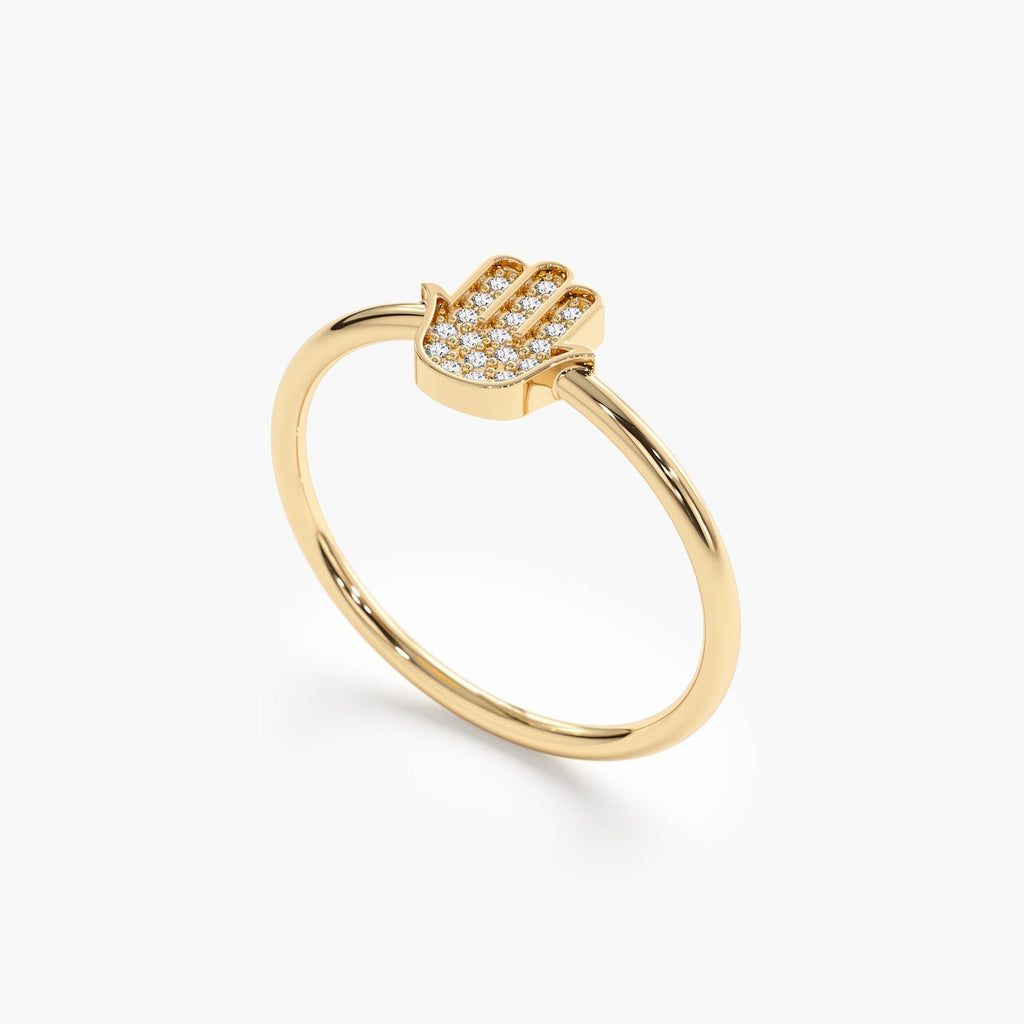 Hamsa Hand Diamond Ring