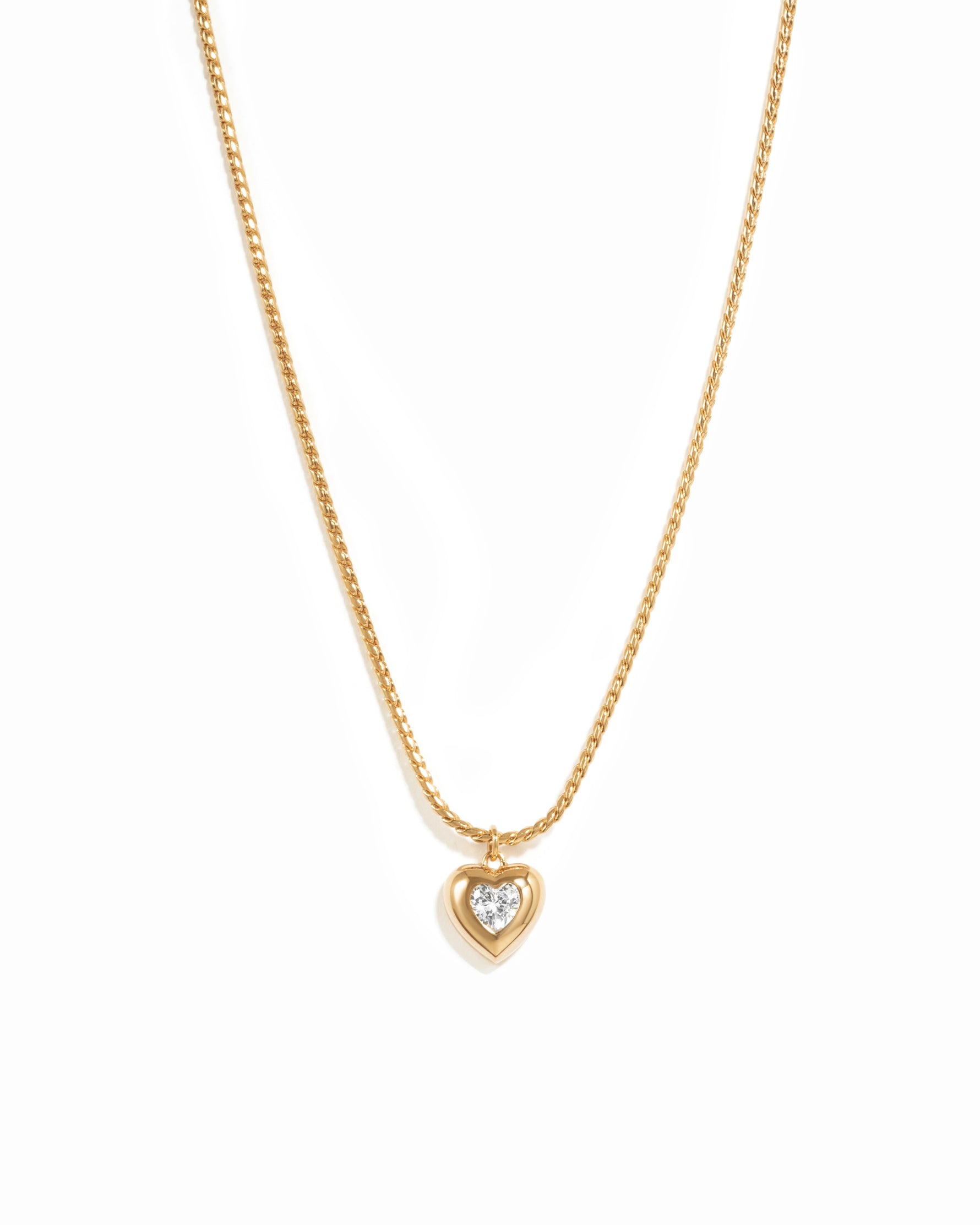 Heart Solitaire Chain Pendant