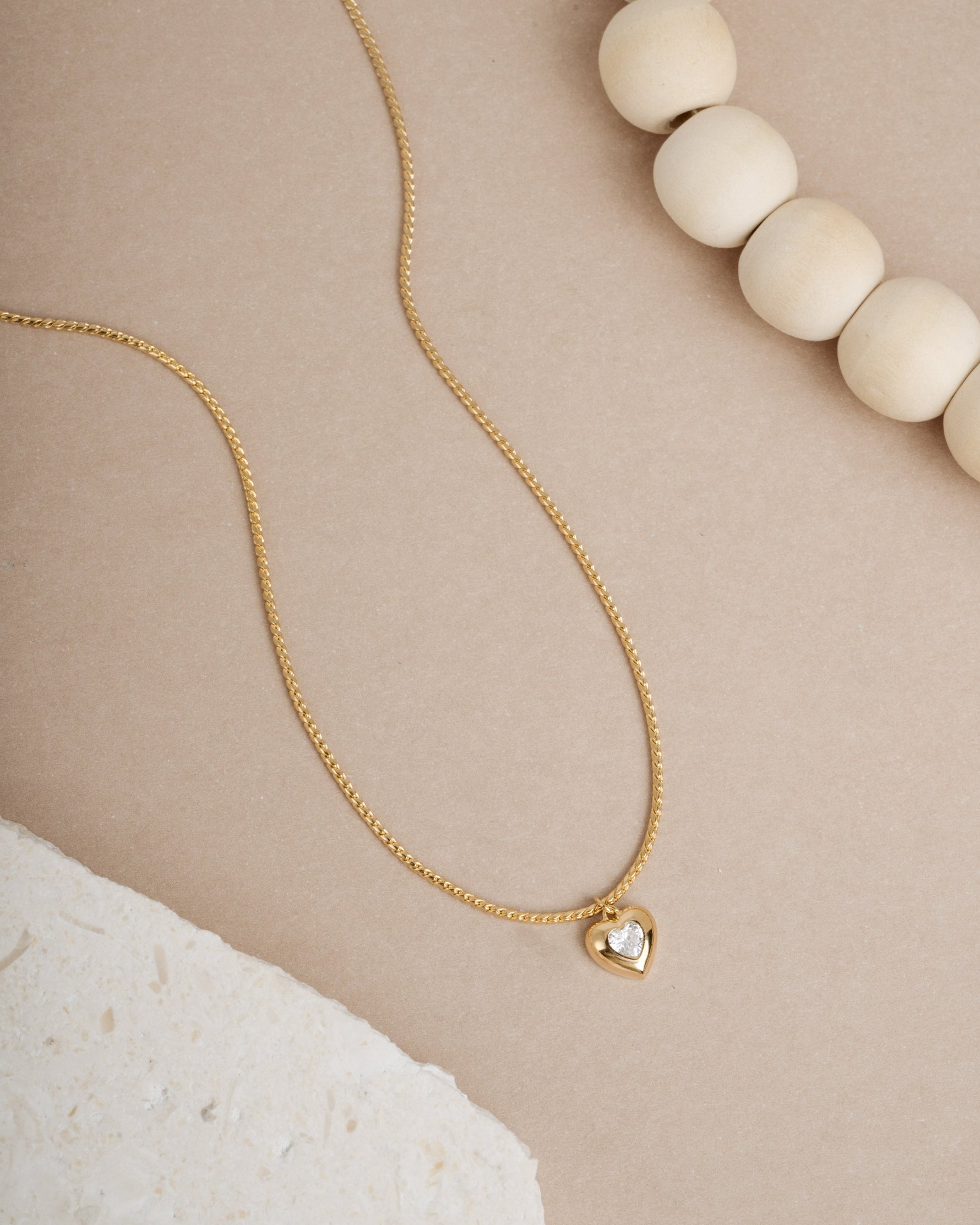Heart Solitaire Chain Pendant
