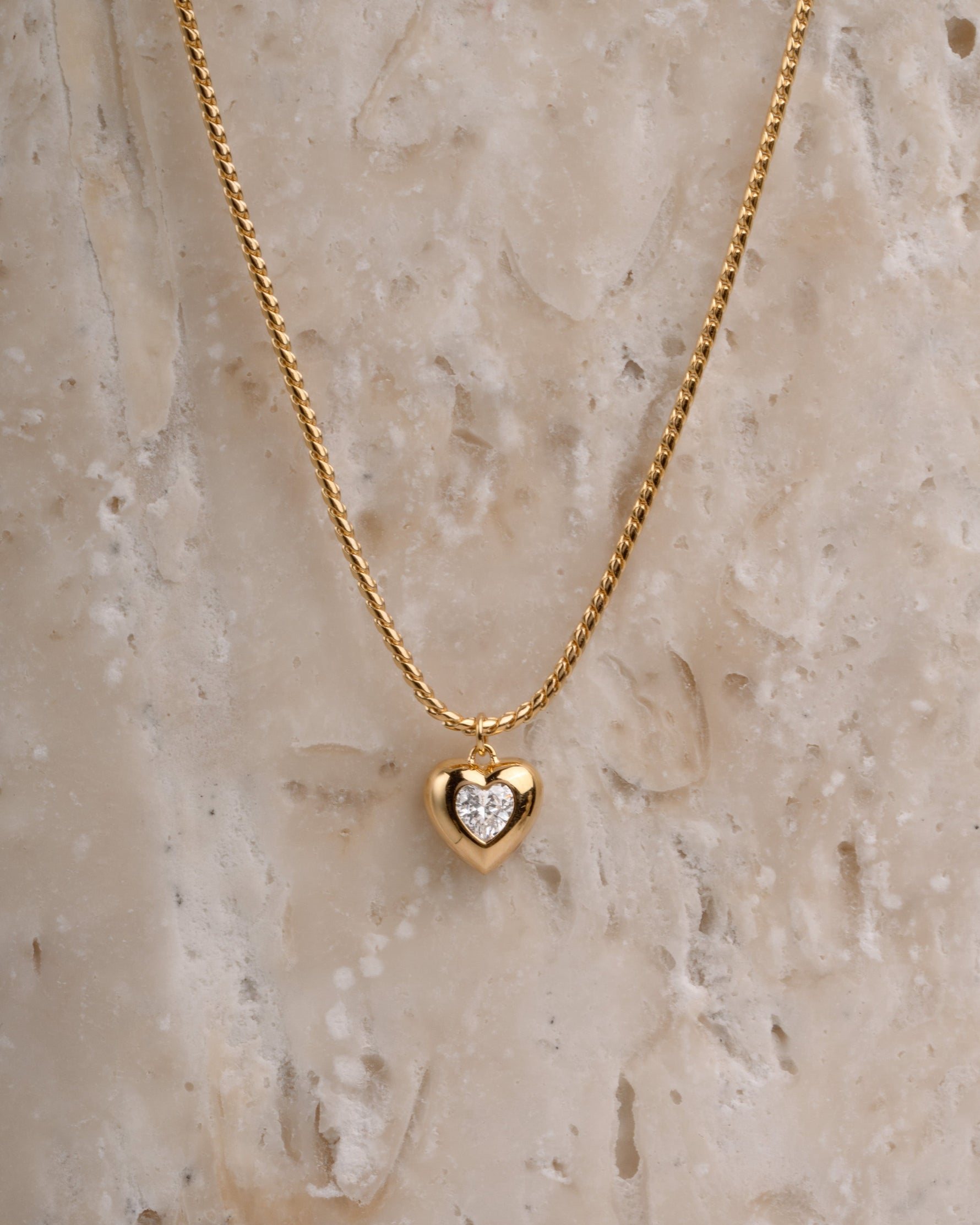 Heart Solitaire Chain Pendant