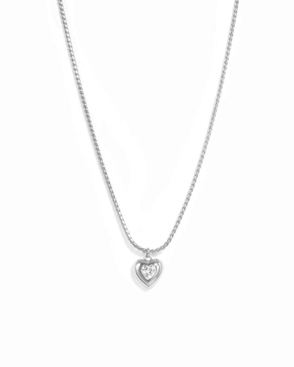 Heart Solitaire Chain Pendant