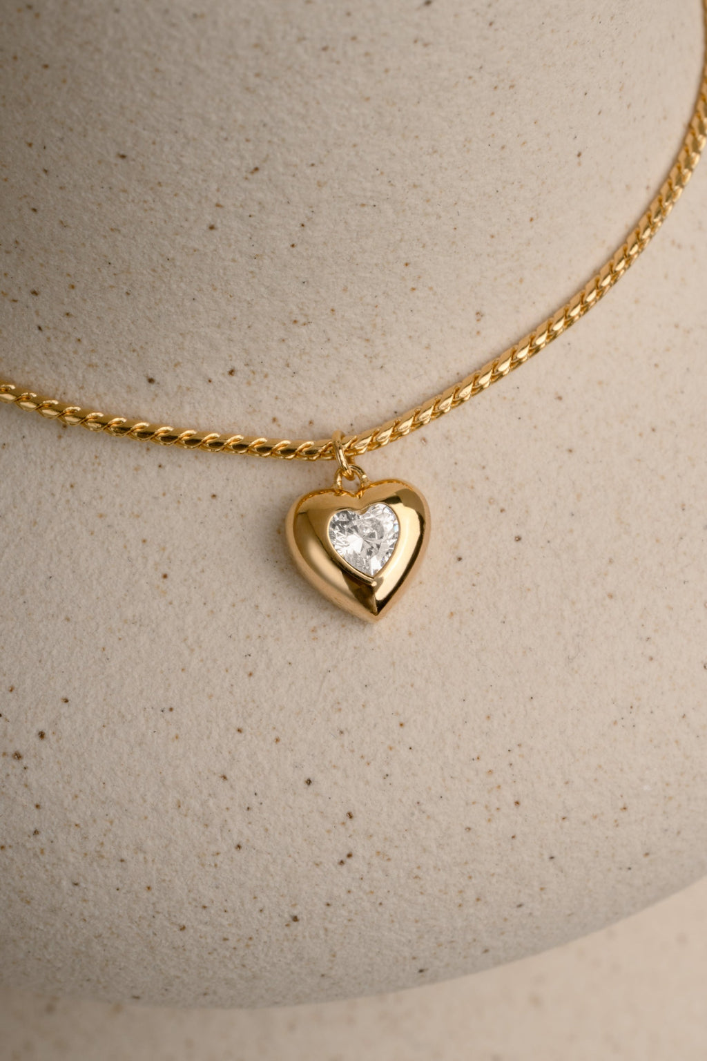 Heart Solitaire Chain Pendant