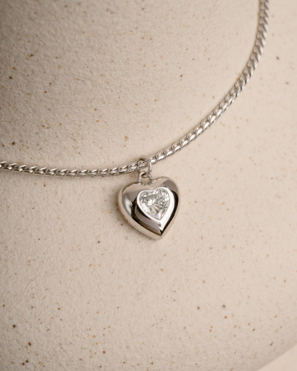 Heart Solitaire Chain Pendant