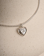 Heart Solitaire Chain Pendant