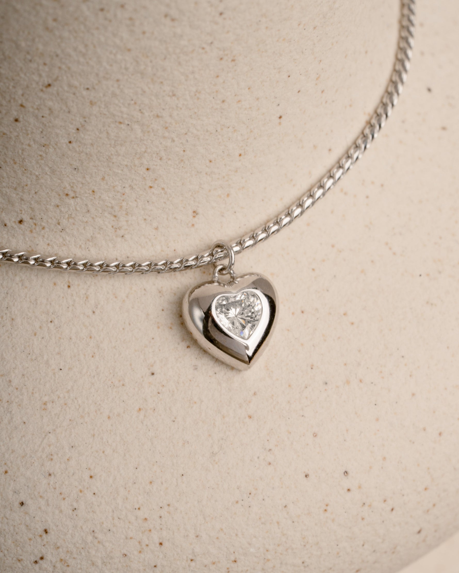 Heart Solitaire Chain Pendant