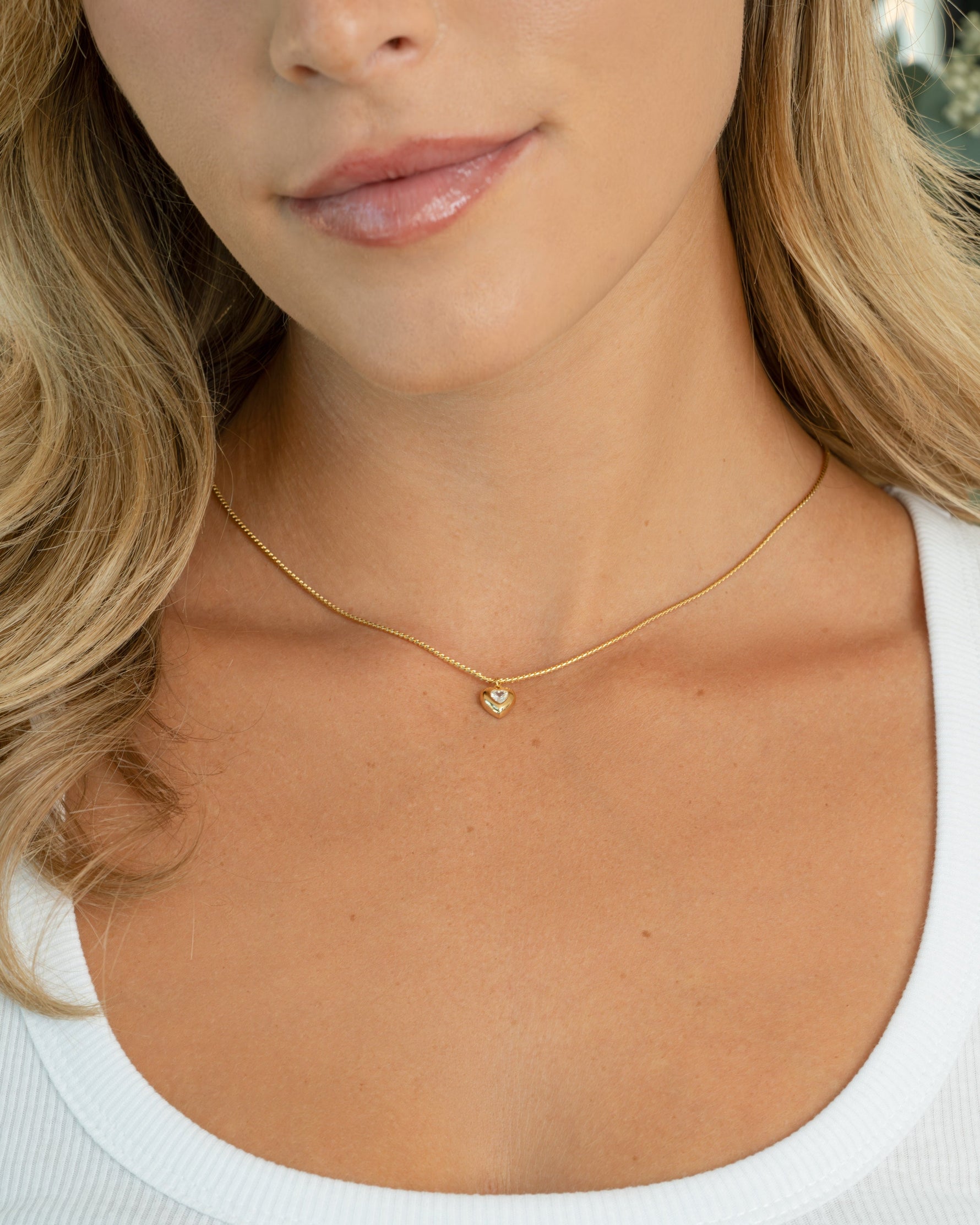 Heart Solitaire Chain Pendant