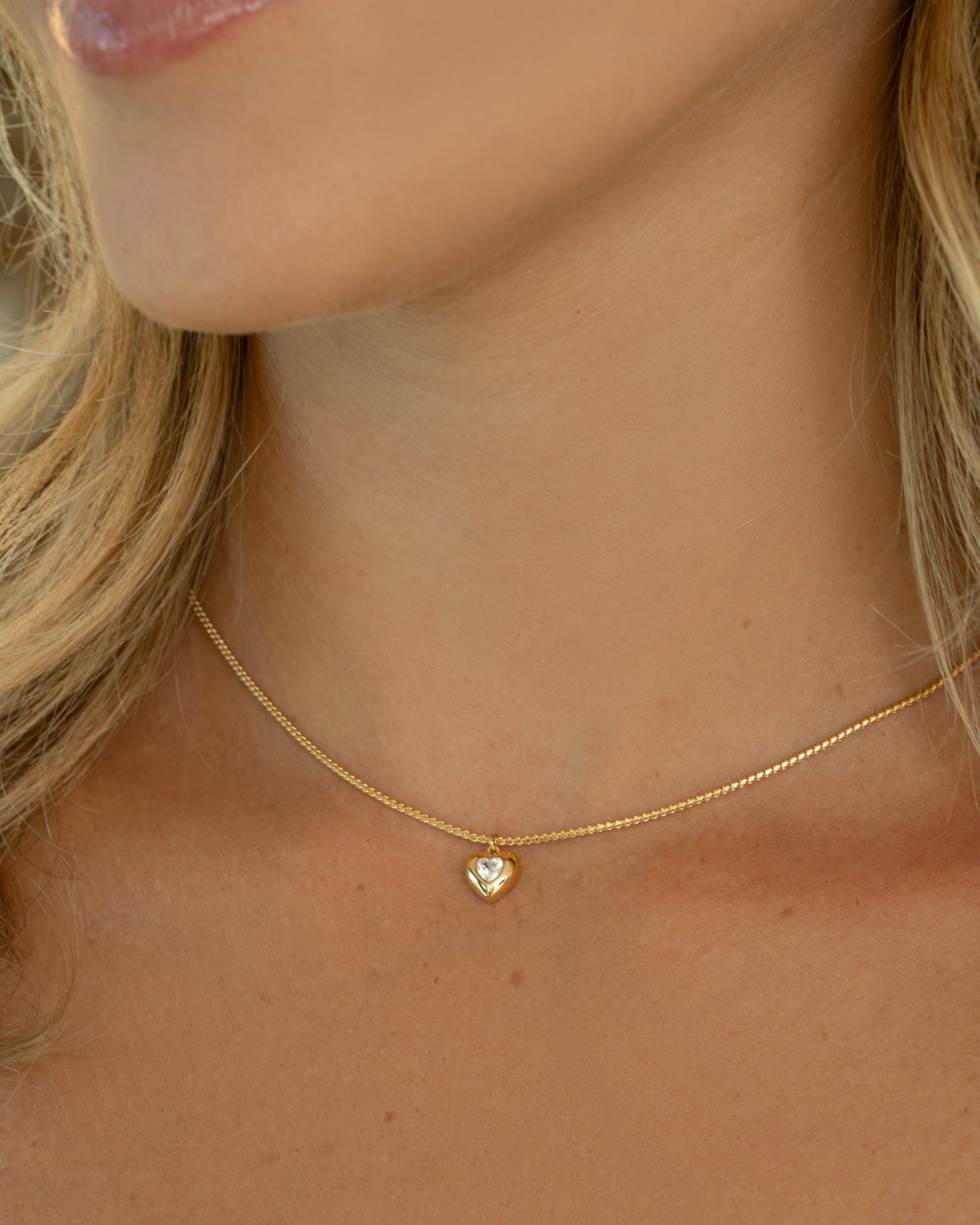 Heart Solitaire Chain Pendant