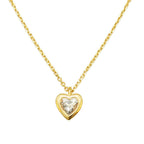 Heart Bezel Set Pendant Necklace