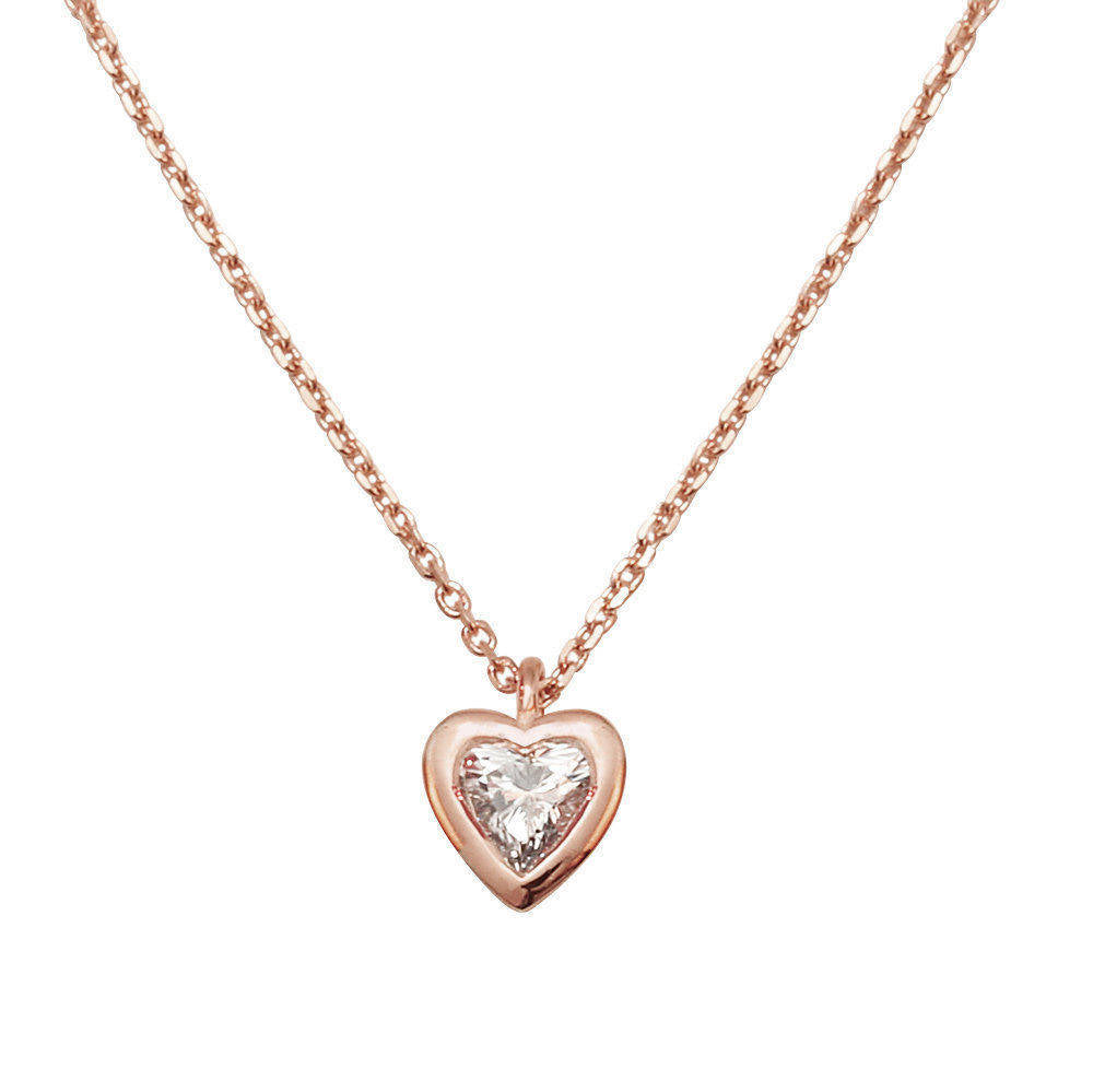 Heart Bezel Set Pendant Necklace