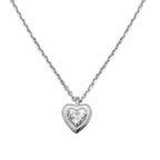 Heart Bezel Set Pendant Necklace