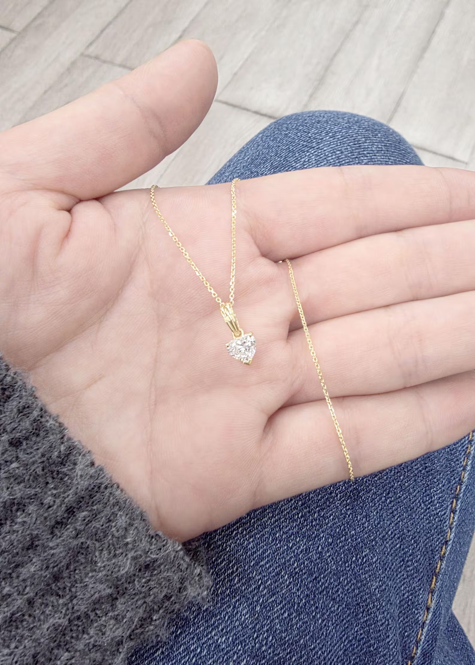 Heart Diamond Pendant Necklace