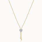 Heart Drop Lariat Diamond Necklace
