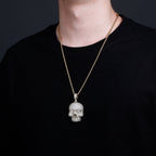 Iced Skull Diamond Pendant Necklace