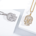 Iced Skull Diamond Pendant Necklace