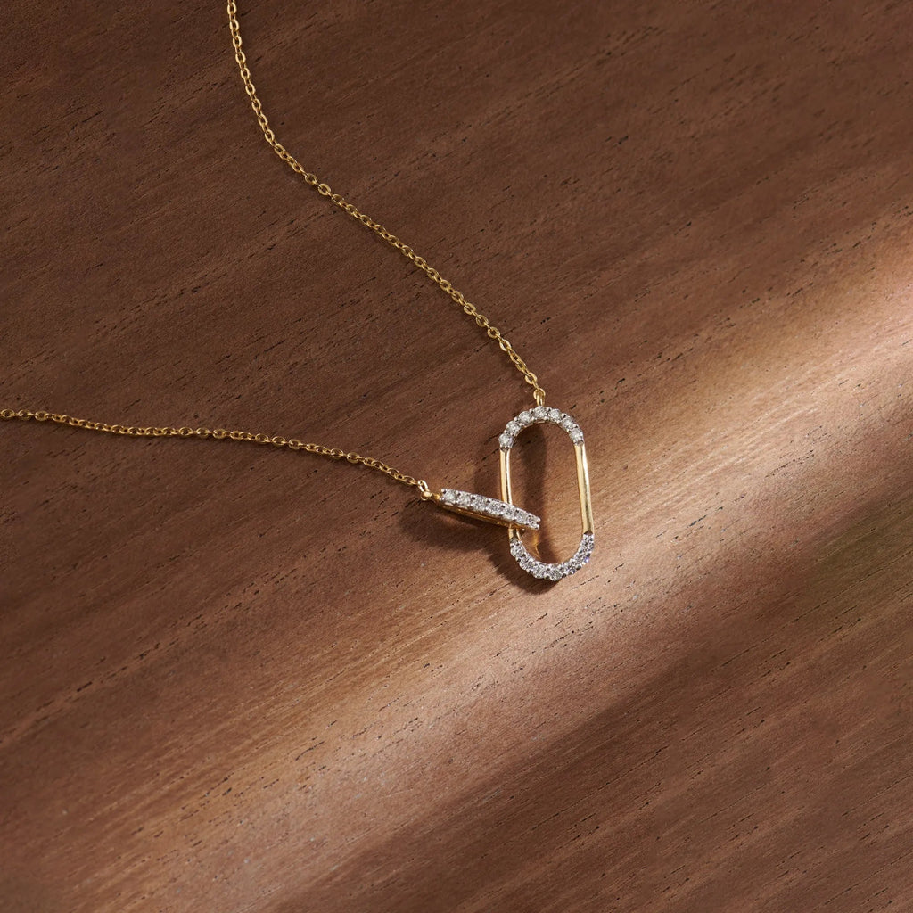 Interlinked Paperclip Diamond Necklace