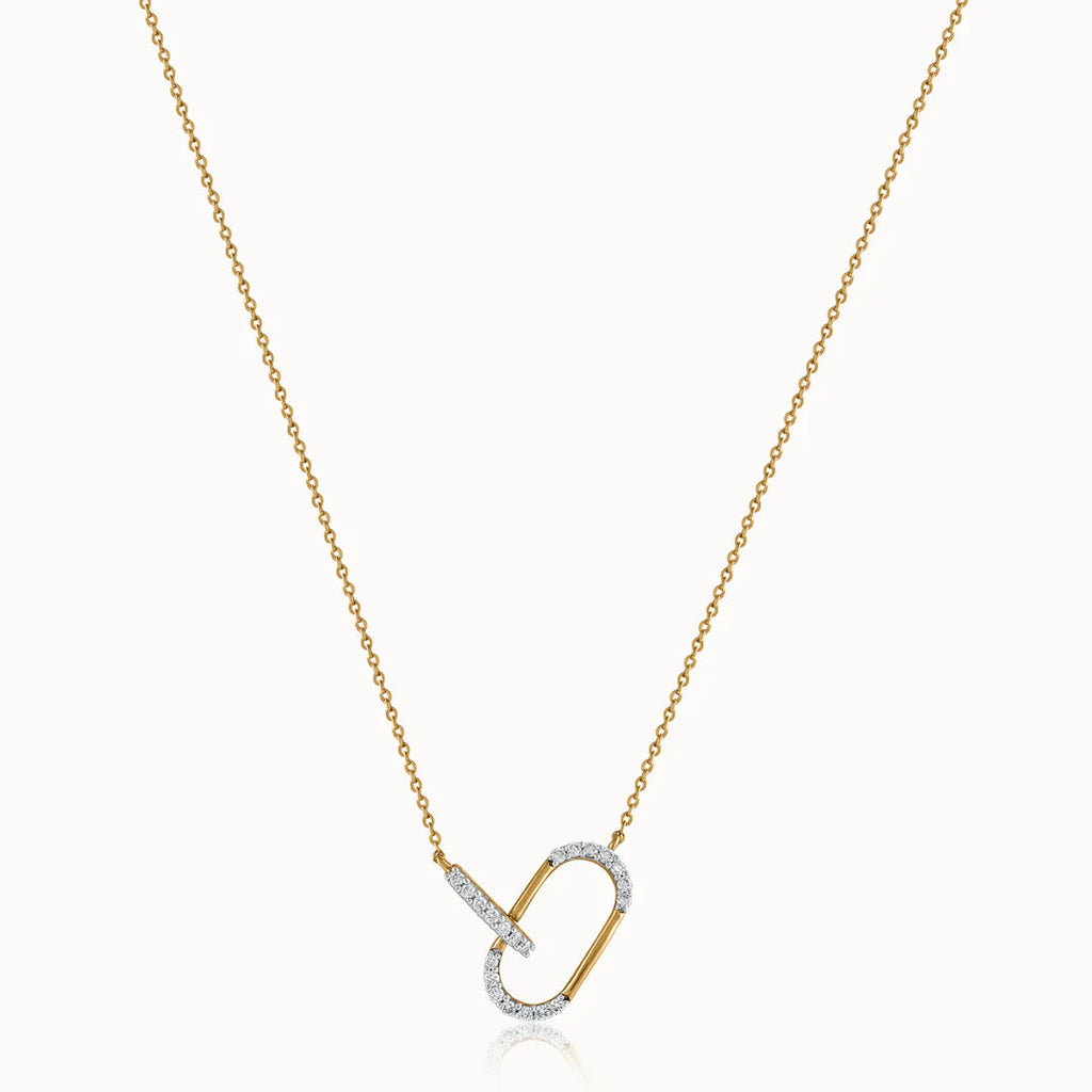 Interlinked Paperclip Diamond Necklace