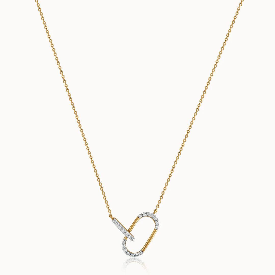 Interlinked Paperclip Diamond Necklace