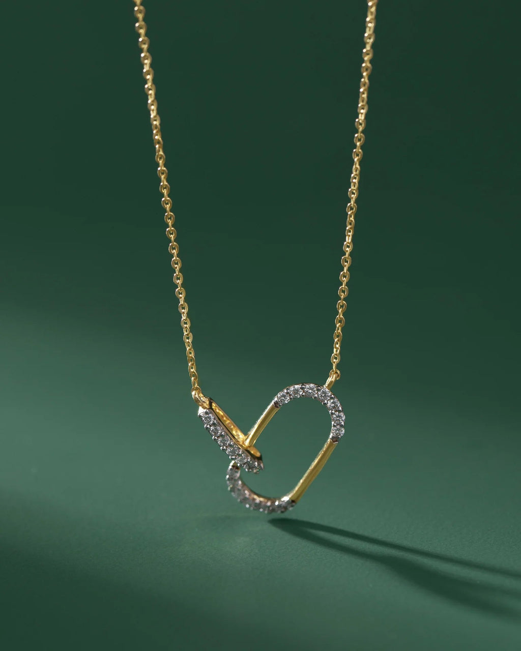 Interlinked Paperclip Diamond Necklace