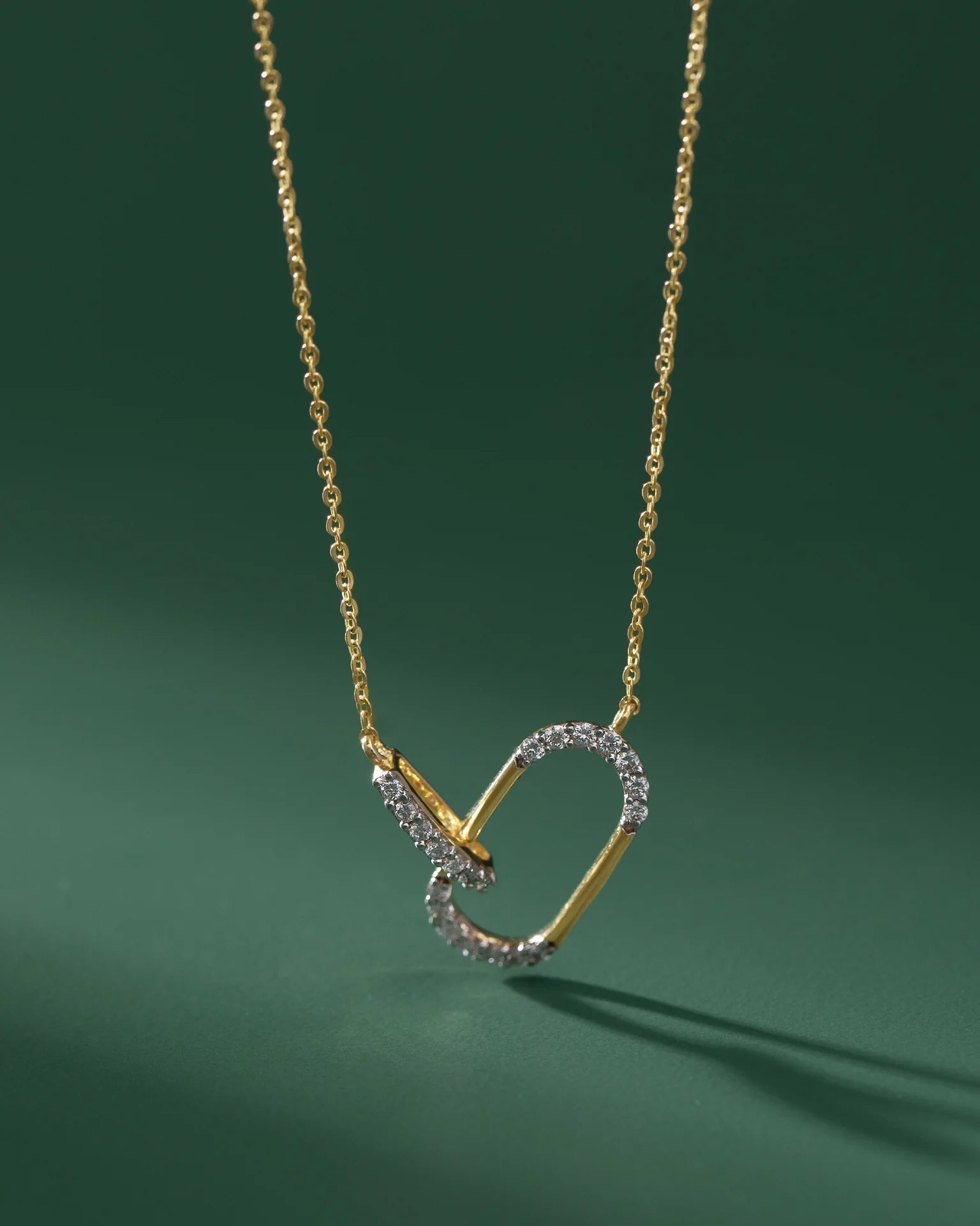 Interlinked Paperclip Diamond Necklace