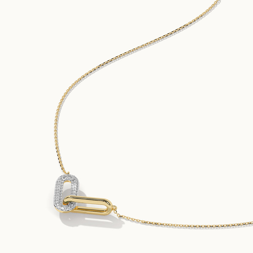 Interlocked Paperclip Diamond Necklace