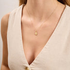 J Letter Diamond Teardrop Initial Necklace