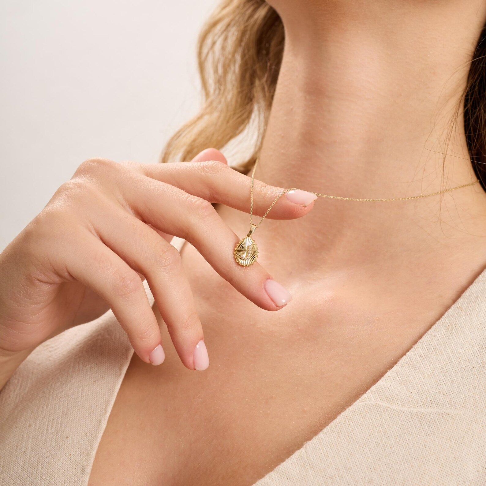 J Letter Diamond Teardrop Initial Necklace
