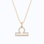 Libra Double-Bar Pavé Symbol Necklace