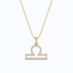 Libra Double-Bar Pavé Symbol Necklace
