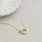 Linked Circle Diamond Pendant Necklace