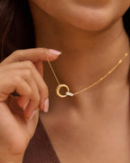 Linked Circle Diamond Pendant Necklace