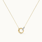 Linked Circle Diamond Pendant Necklace