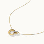 Linked Circle Diamond Pendant Necklace