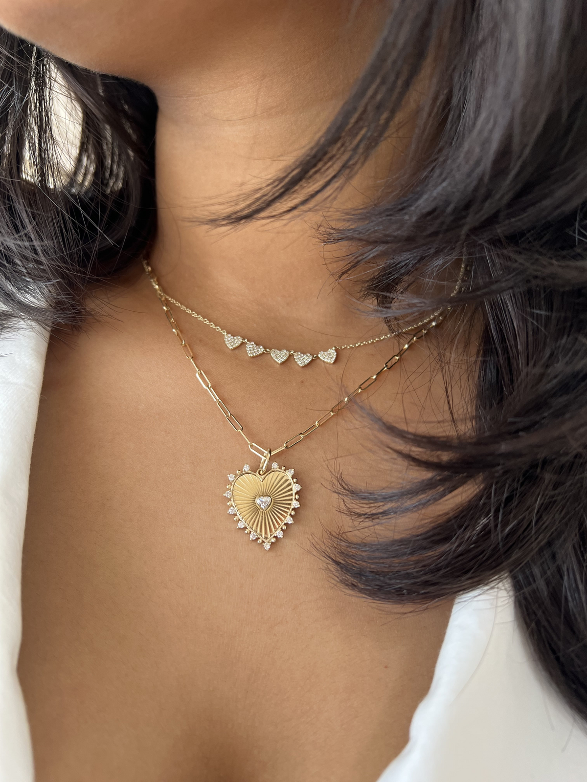 Linked Hearts Diamond Necklace