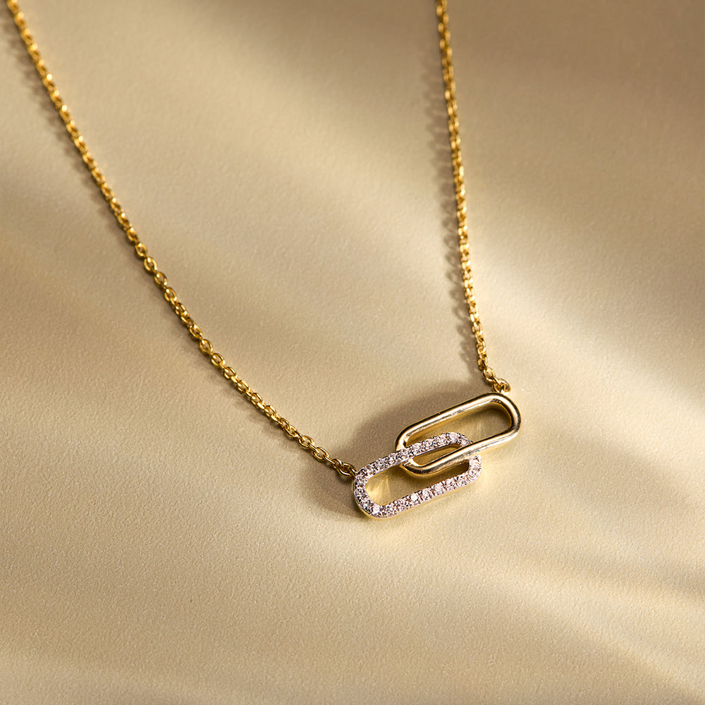 Linked Luxe Paperclip Diamond Necklace