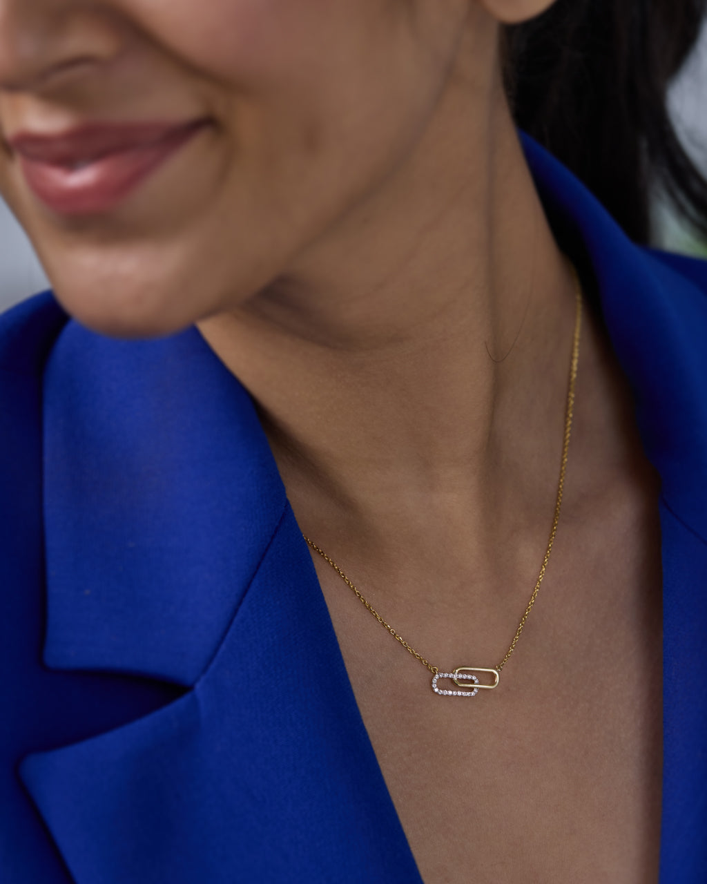 Linked Luxe Paperclip Diamond Necklace
