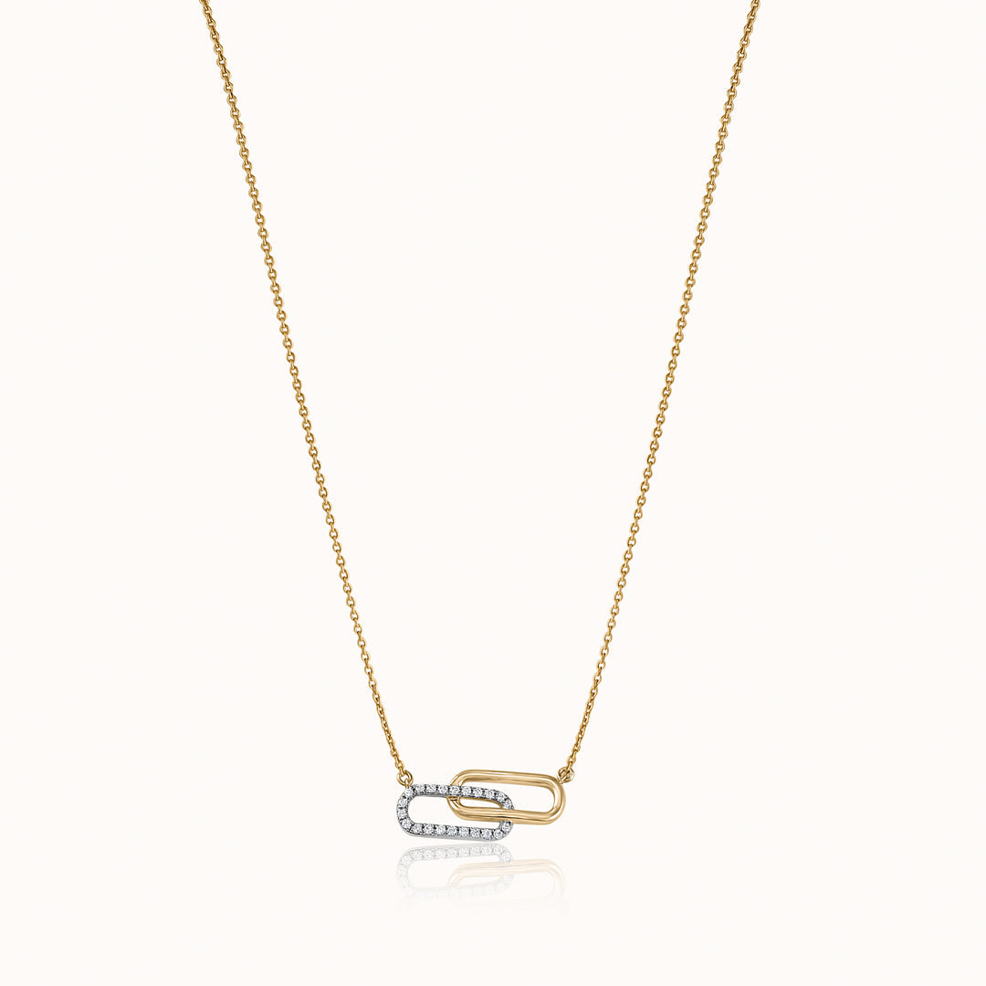 Linked Luxe Paperclip Diamond Necklace