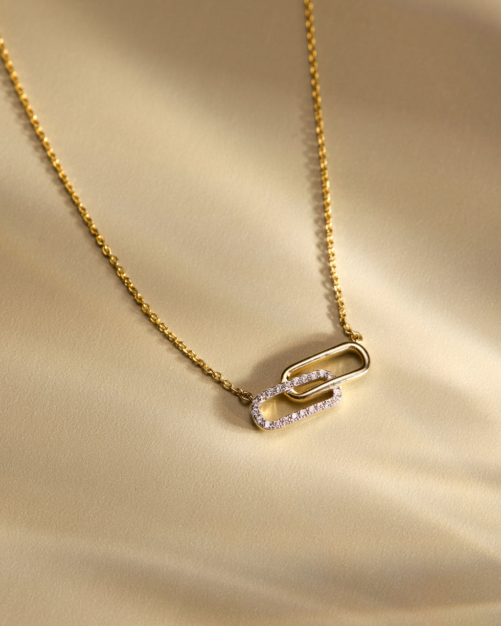 Linked Luxe Paperclip Diamond Necklace