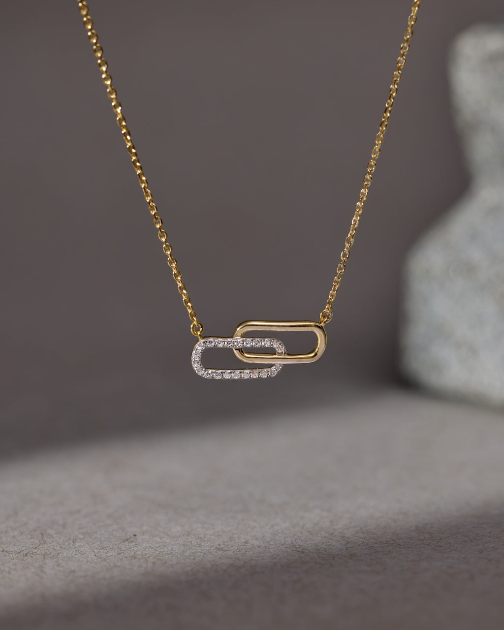 Linked Luxe Paperclip Diamond Necklace