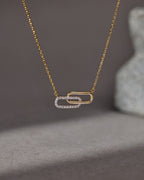 Linked Luxe Paperclip Diamond Necklace