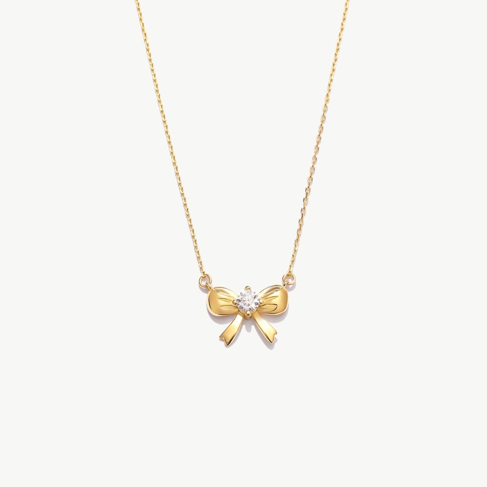 Love Knot Bow Diamond Necklace