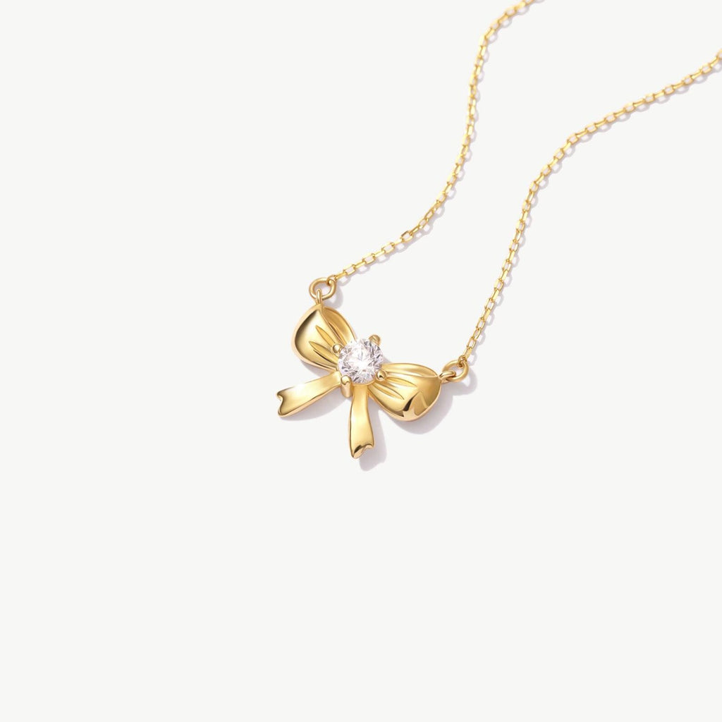 Love Knot Bow Diamond Necklace