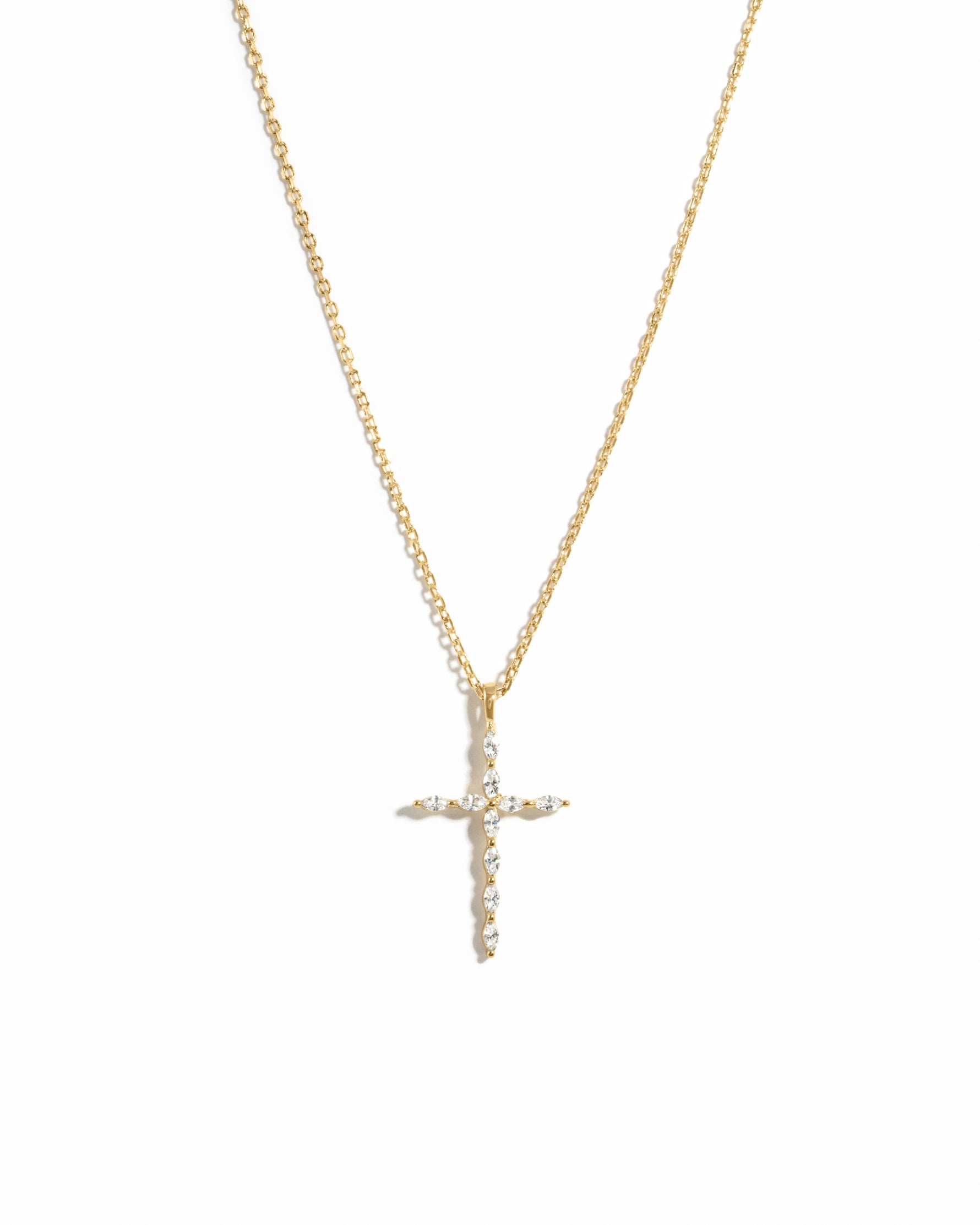 Marquise Cross Pendant Necklace