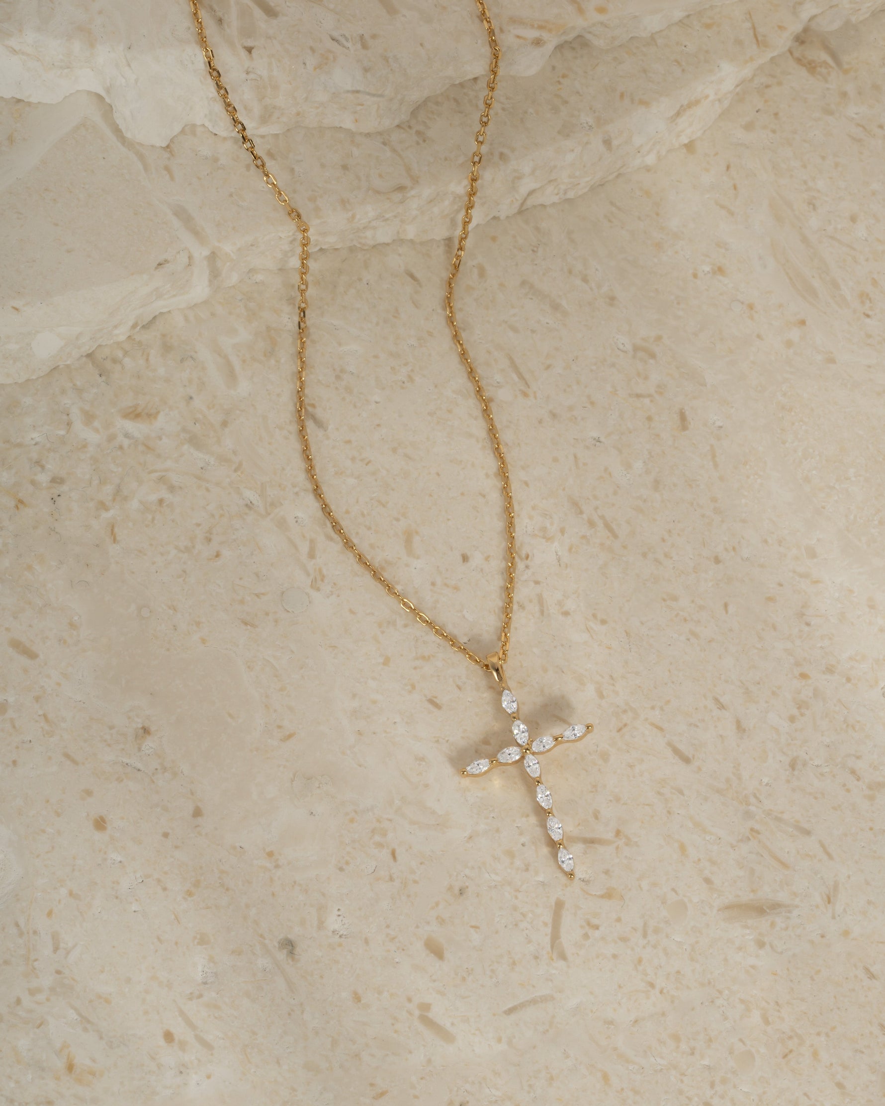 Marquise Cross Pendant Necklace
