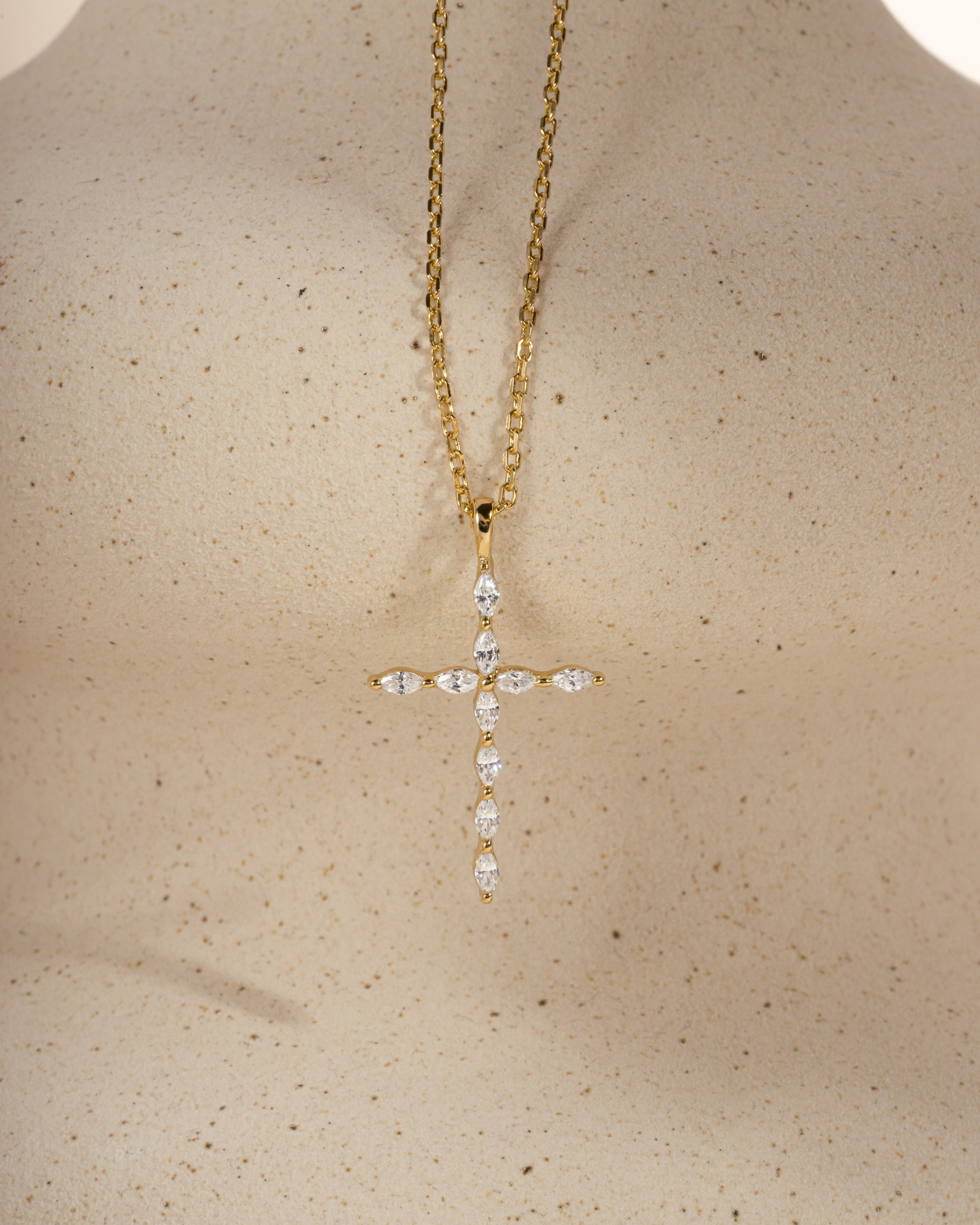 Marquise Cross Pendant Necklace